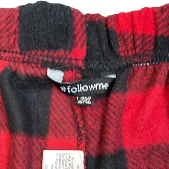 Buffalo Plaid Red & Black Fleece Pajama Pants - Size 2X - Picture 3 of 5